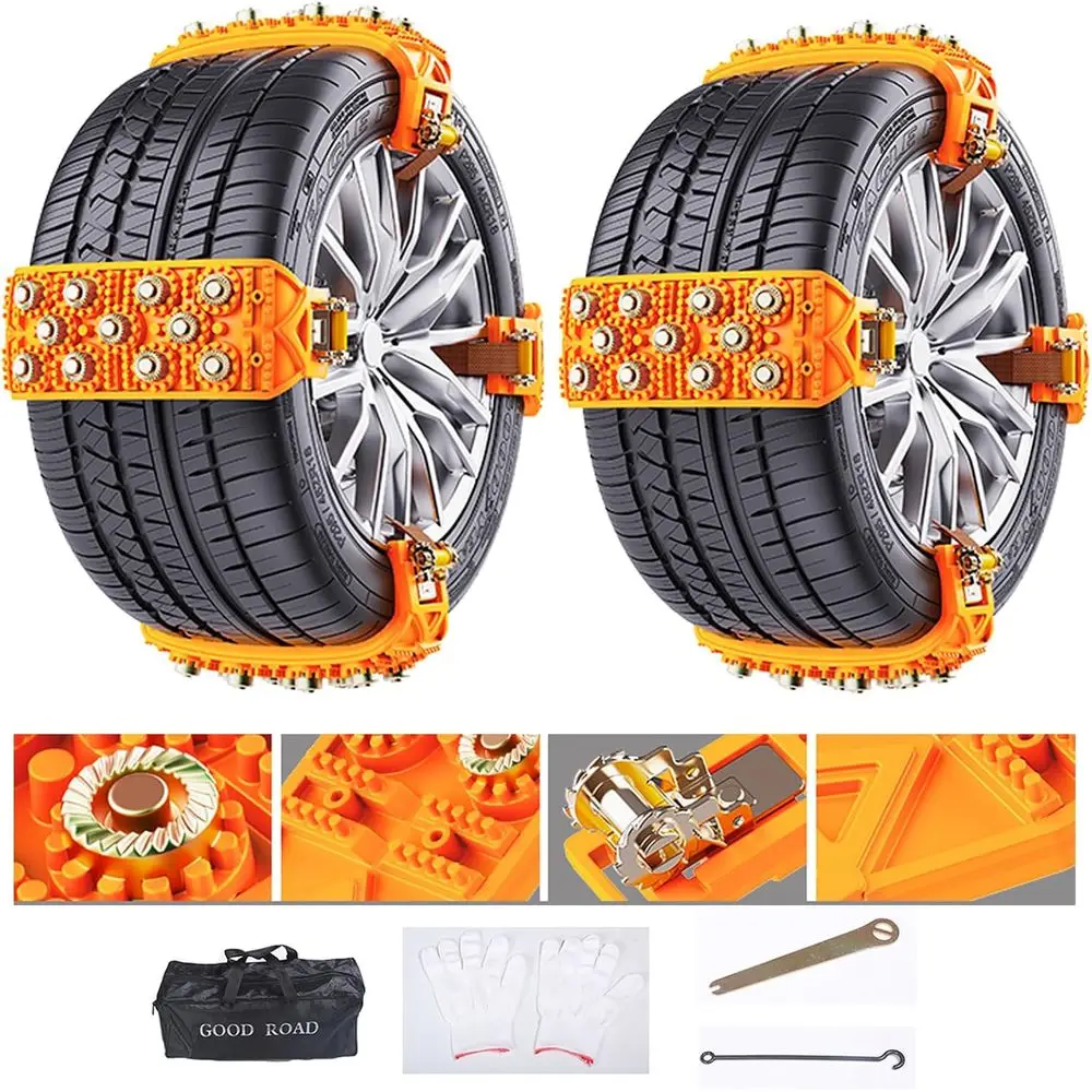 Adjustable Snow Tire Chains for SUV/Trucks/Cars, 6.5-10.4 Tires, Easy Install, 8-Piece Set
Adjustable Snow Tire Chains for SUV/Trucks/Cars, 6.5-10.4 Tires, Easy Install, 8-Piece Set
