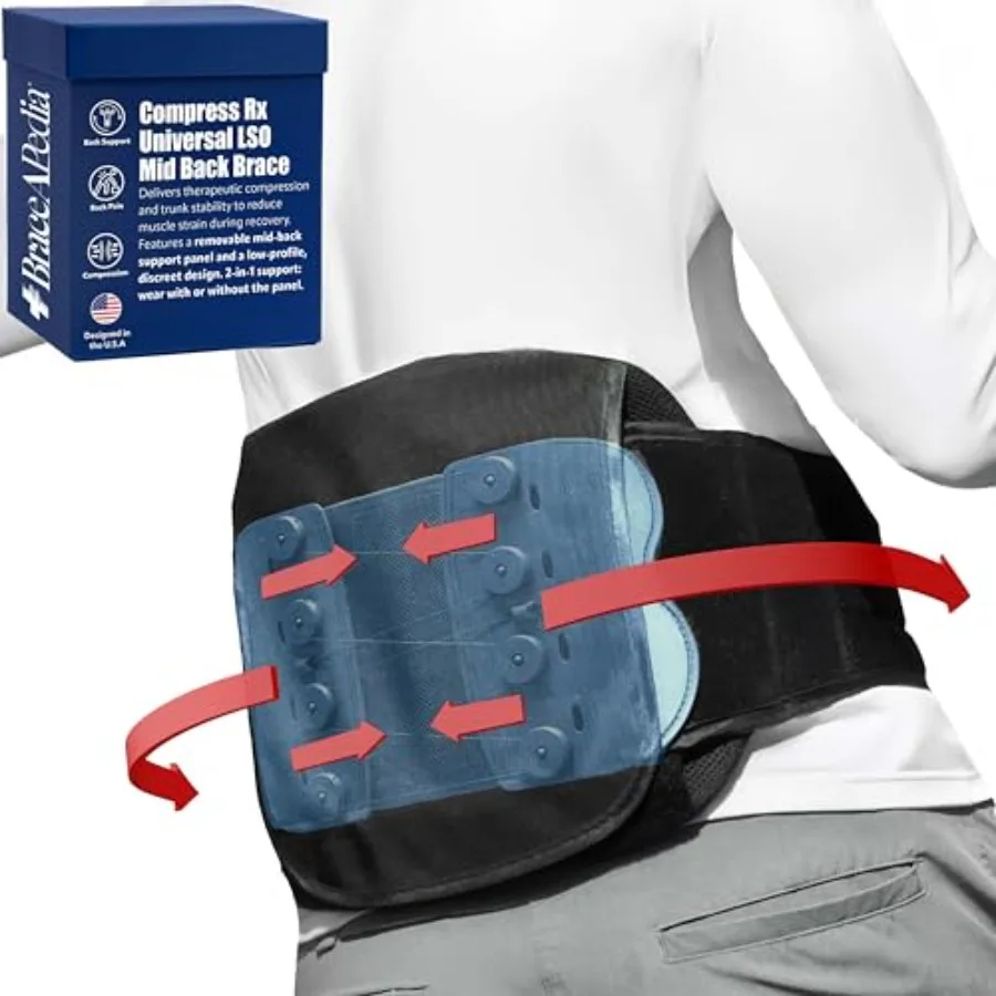 CompressRx Universal LSO Lower Back Brace for Women and Men - Adjustable 2-in-1 Lumbar Support Belt - Breathable Design Back Br
CompressRx Universal LSO Lower Back Brace for Women and Men - Adjustable 2-in-1 Lumbar Support Belt - Breathable Design Back Br