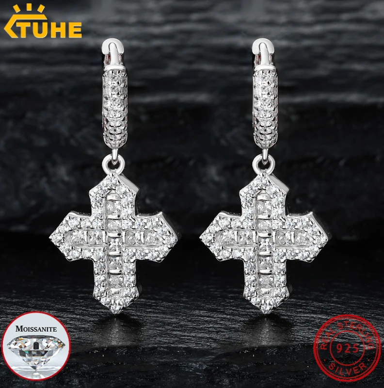 TUHE Unisex Iced Out Moissanite Cross Hoop Earrings S925 Moissanite Cross Hip Hop Jewelry For Men Women Party Gift
TUHE Unisex Iced Out Moissanite Cross Hoop Earrings S925 Moissanite Cross Hip Hop Jewelry For Men Women Party Gift