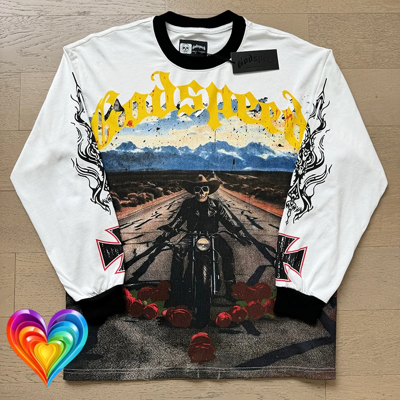 Men's Clothing God Speed Skulls Motorcycle Racing Rose Print Long Sleeve T-shirt Men Women Casual Loose Godspeed T Shirt Tops
Men's Clothing God Speed Skulls Motorcycle Racing Rose Print Long Sleeve T-shirt Men Women Casual Loose Godspeed T Shirt Tops