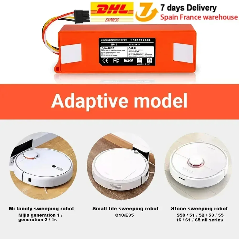 14.4v BRR 2P4S 5200D Replacement Battery for XIAOMI 1ST 1S Roborock SDJQR01RR Sweeping Mopping Robot Vacuum Cleaner 5200mAh
14.4v BRR 2P4S 5200D Replacement Battery for XIAOMI 1ST 1S Roborock SDJQR01RR Sweeping Mopping Robot Vacuum Cleaner 5200mAh