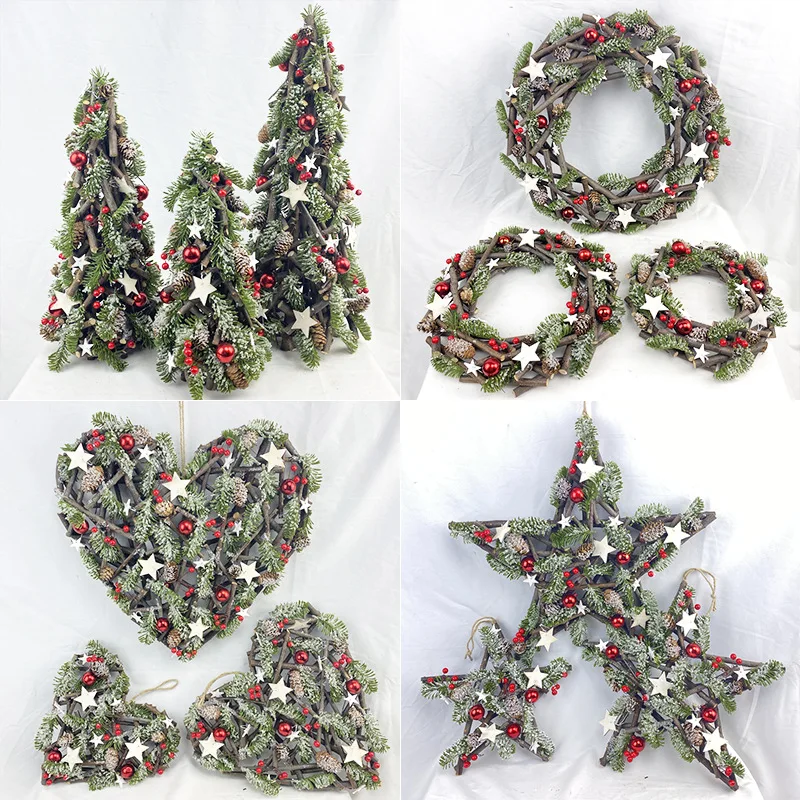 Pine Needle Wreath Pentagram Christmas Tree Decoration Door Ring Pendant Ornament
Pine Needle Wreath Pentagram Christmas Tree Decoration Door Ring Pendant Ornament