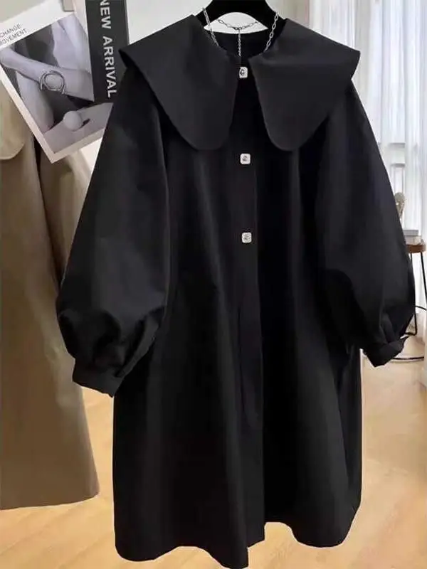 plus Size 300 Pounds Doll Collar Mid-Length Women's Coat Spring Autumn Casual Lazy Style Outerwear Polyester Fiber Long Sleeve
plus Size 300 Pounds Doll Collar Mid-Length Women's Coat Spring Autumn Casual Lazy Style Outerwear Polyester Fiber Long Sleeve