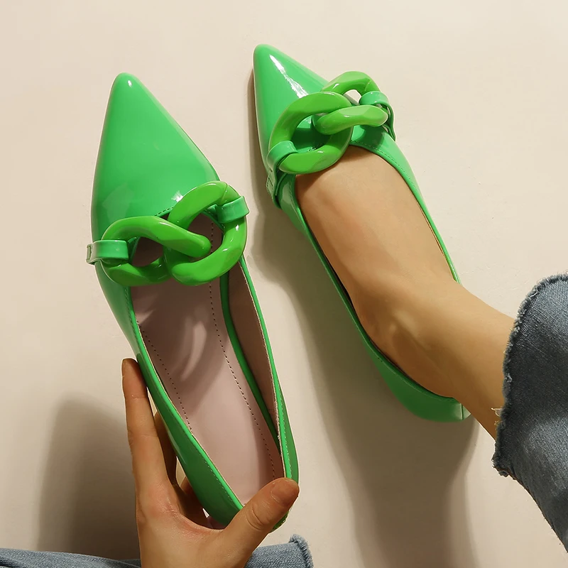 ZOOKERLIN Pointed Toe Patent Leather Women's Shoes Flats Shoes Fashion Chain Pumps Dress Shoes Slip On Simple Solid Color Ladies
ZOOKERLIN Pointed Toe Patent Leather Women's Shoes Flats Shoes Fashion Chain Pumps Dress Shoes Slip On Simple Solid Color Ladies