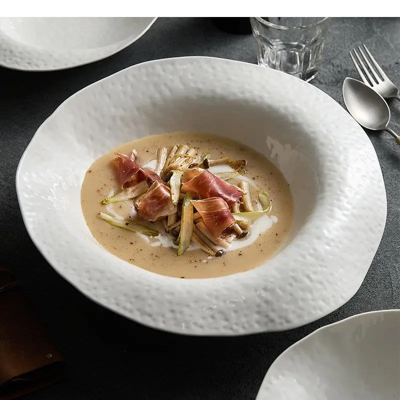 Ceramic Dinner Plate Irregular Thick Soup Dessert Salad Plates Pasta Restaurant Specialty Tableware
Ceramic Dinner Plate Irregular Thick Soup Dessert Salad Plates Pasta Restaurant Specialty Tableware