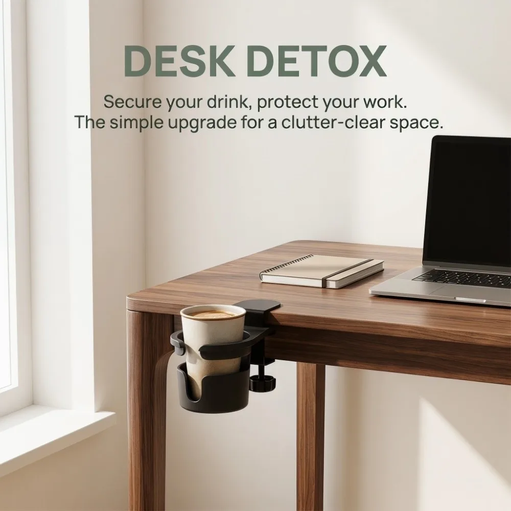 Plastic Metal Desk Cup Holder Black Rotatable Clip On Cup Holder 3-Stage Adjustable Anti-Spill Mug Holder
Plastic Metal Desk Cup Holder Black Rotatable Clip On Cup Holder 3-Stage Adjustable Anti-Spill Mug Holder