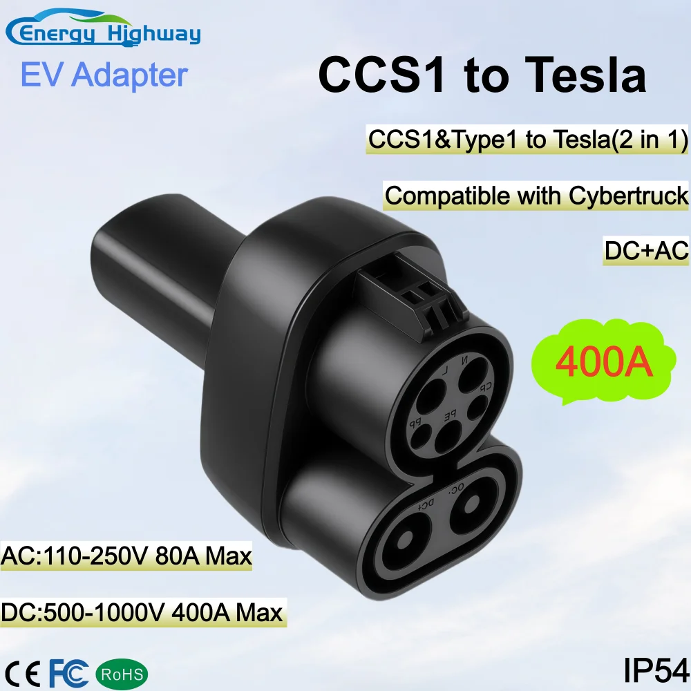 CCS1 to NACS/CCS1 to Tesla/CCS1 to Cybertruck/Type1 to Cybertruck/Type1 to Tesla 400A EV Fast Charger Convertor Adapter
CCS1 to NACS/CCS1 to Tesla/CCS1 to Cybertruck/Type1 to Cybertruck/Type1 to Tesla 400A EV Fast Charger Convertor Adapter