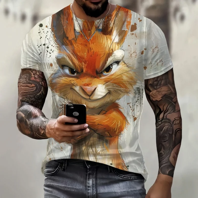 Cool Rabbit Metal Graphic T-Shirt For Men Fun Animals 3D Printed Tees Summer Fashion Round Neck Tops Loose Short Sleeve T Shirts
Cool Rabbit Metal Graphic T-Shirt For Men Fun Animals 3D Printed Tees Summer Fashion Round Neck Tops Loose Short Sleeve T Shirts