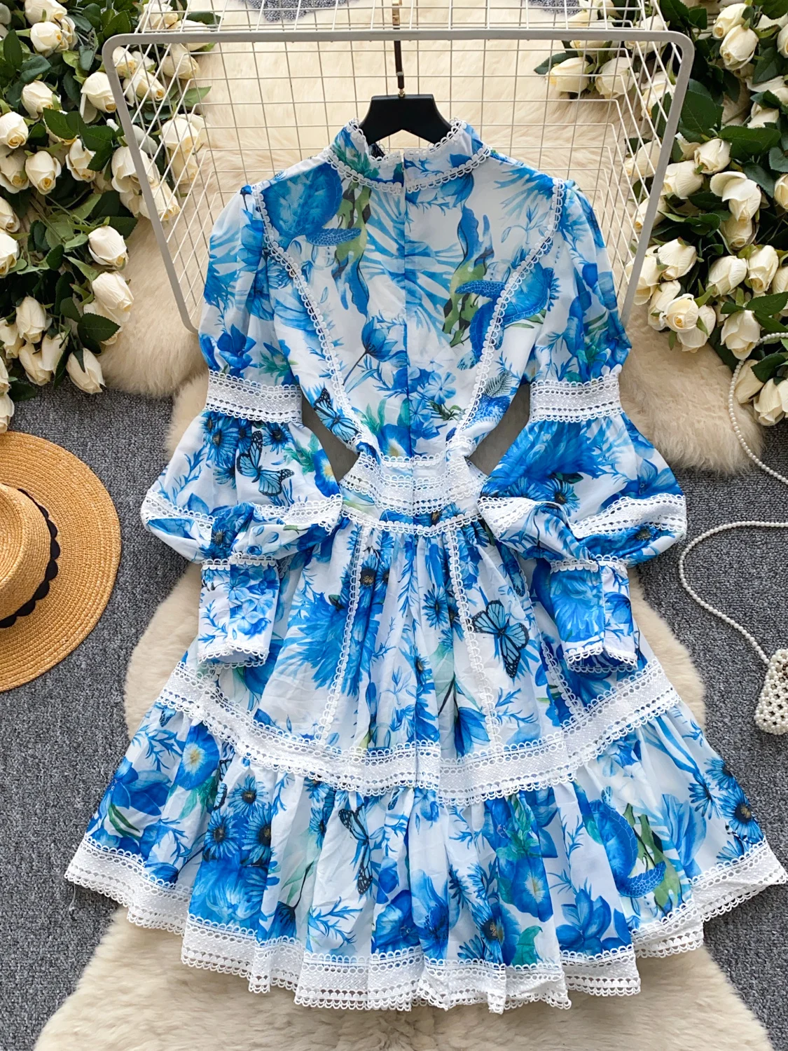 Lace Print Lantern Sve Dr Women's Mid-Length A-Line Skirt High Waist Long Sve Summer Faion Ele Classy Dr
Lace Print Lantern Sve Dr Women's Mid-Length A-Line Skirt High Waist Long Sve Summer Faion Ele Classy Dr