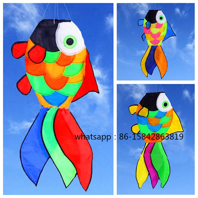 Large Fish Kite Tail Windsock, Ripstop Nylon Outdoor Flying Kite Accessory
Large Fish Kite Tail Windsock, Ripstop Nylon Outdoor Flying Kite Accessory