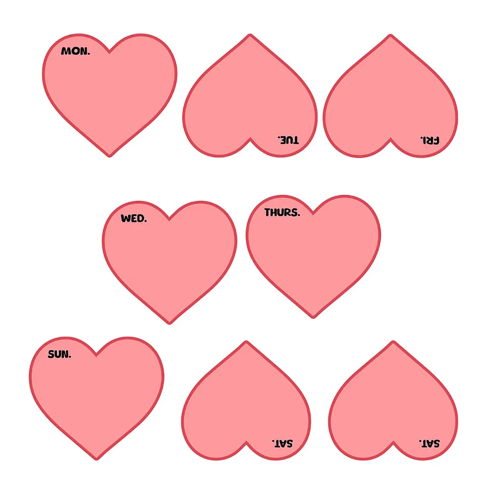 8Pcs Love Heart Whiteboard Sticker Reusable Erasable Weekly Planner Multifunctional Memo Message Fridge Stickers
8Pcs Love Heart Whiteboard Sticker Reusable Erasable Weekly Planner Multifunctional Memo Message Fridge Stickers