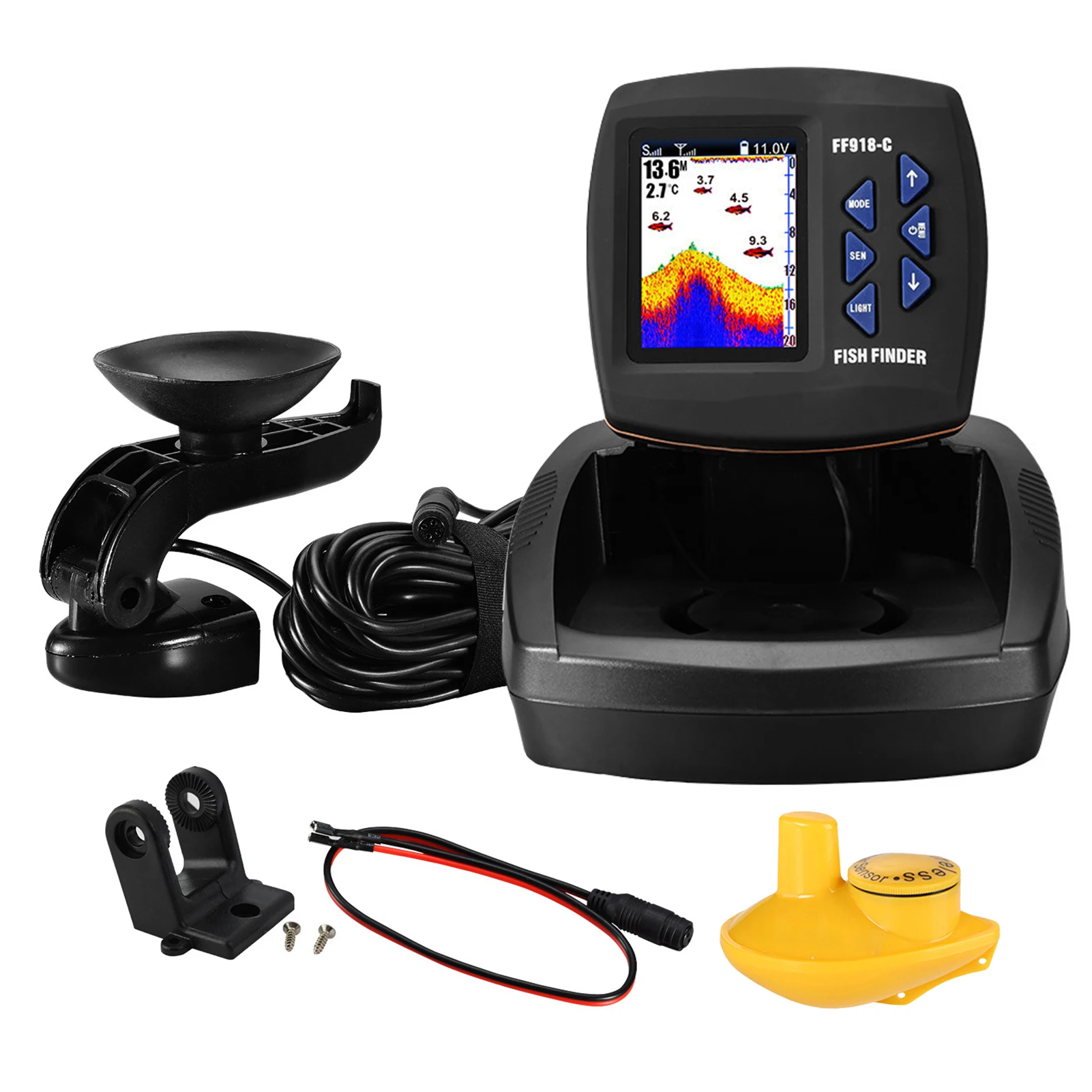 Fish Finder Wireless Sonar Sensor Fishing Depth Finder Locator Fishfinder with Wired Transducer for Boat Kayak Fishing
Fish Finder Wireless Sonar Sensor Fishing Depth Finder Locator Fishfinder with Wired Transducer for Boat Kayak Fishing