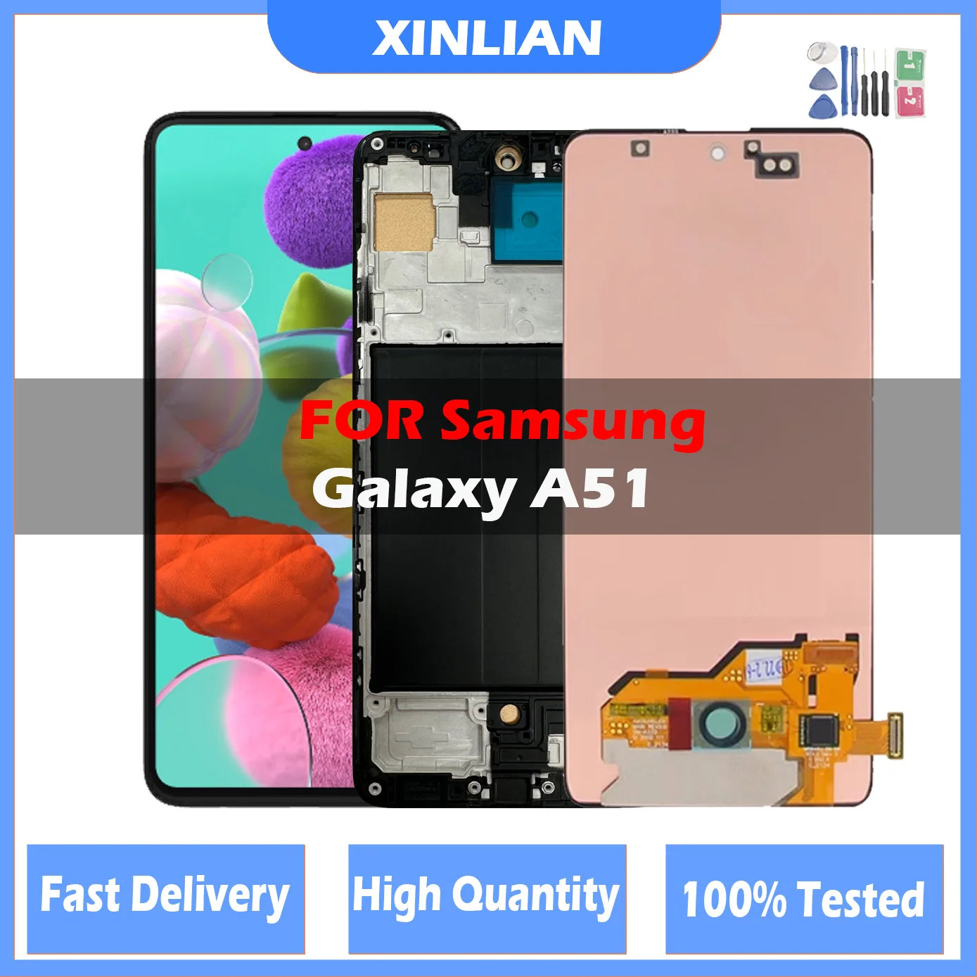 LCD For Samsung Galaxy A51 LCD Touch Screen Replacement, Digitizer Assembly with Frame for A515F/SM-A515F/DS Repair Part
LCD For Samsung Galaxy A51 LCD Touch Screen Replacement, Digitizer Assembly with Frame for A515F/SM-A515F/DS Repair Part