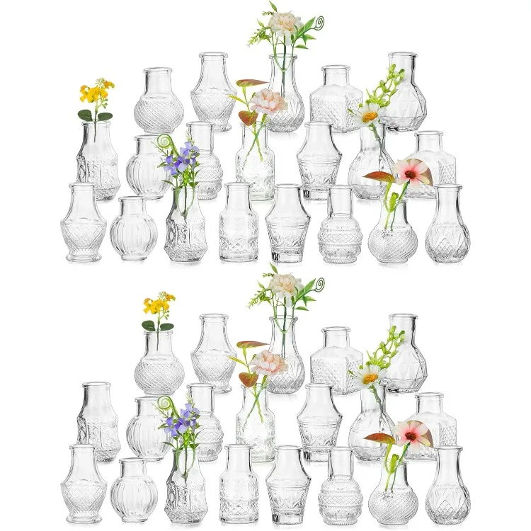 Mini Glass Bud Vases: Set of 40 Small Flower Vases Bulk for Wedding Centerpieces Baby Showers Party Home Table Decor - Cl
Mini Glass Bud Vases: Set of 40 Small Flower Vases Bulk for Wedding Centerpieces Baby Showers Party Home Table Decor - Cl