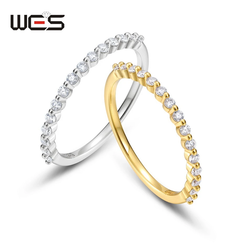 WES 925 Sterling Silver Finger Moissanite Rings for Women Girlfriend Gold Plated 0.2ct D Color Wedding Jewelry Luxury Gifts
WES 925 Sterling Silver Finger Moissanite Rings for Women Girlfriend Gold Plated 0.2ct D Color Wedding Jewelry Luxury Gifts