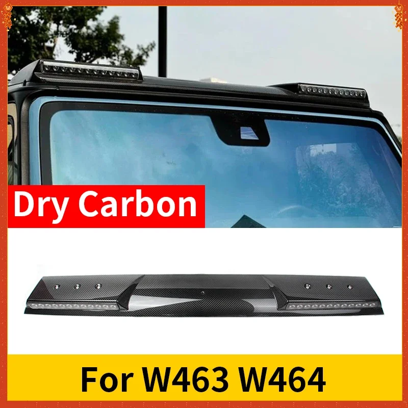 For BENZ W463 W464 G350 G400 G500 G63 G65 Real Dry Carbon Fiber 08-2022 Front Roof Wing Lip Spoiler With 2 LED Lamp Accessories
For BENZ W463 W464 G350 G400 G500 G63 G65 Real Dry Carbon Fiber 08-2022 Front Roof Wing Lip Spoiler With 2 LED Lamp Accessories