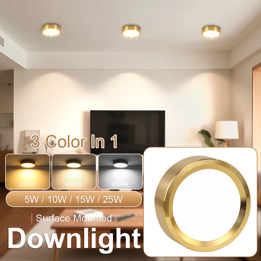 Gold Downlights Led Ceiling Light LED Spot 10W 15W 25W Surface Mounted Downlights Thin Spotlight for Living Room Spots Ceiling
Gold Downlights Led Ceiling Light LED Spot 10W 15W 25W Surface Mounted Downlights Thin Spotlight for Living Room Spots Ceiling