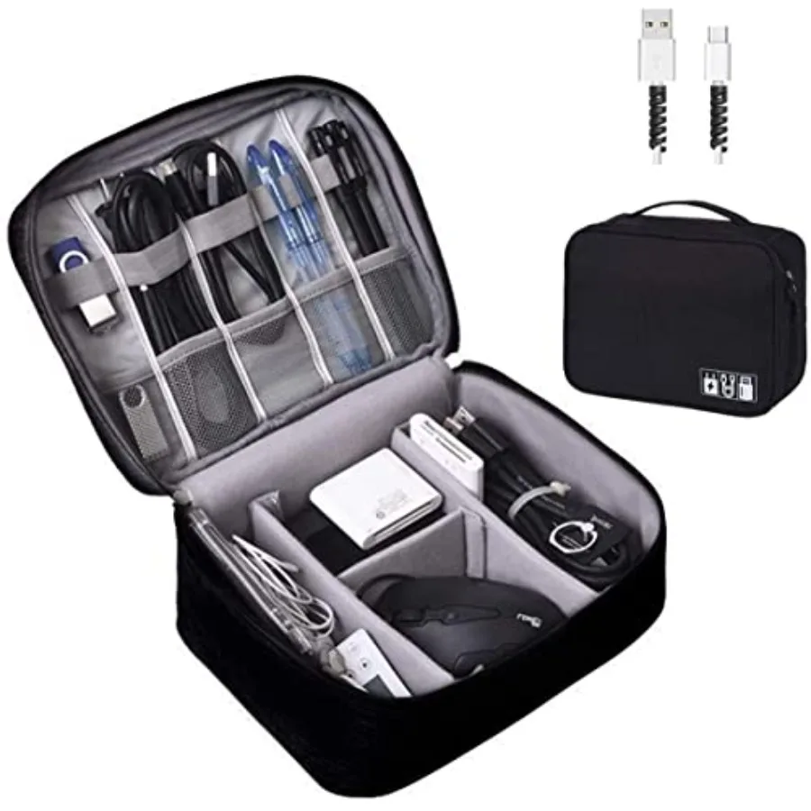 Electronics Organizer, Electronic Accessories Bag Travel Cable Organizer Three-Layer for iPad Mini, Kindle, Hard Drives, Cables
Electronics Organizer, Electronic Accessories Bag Travel Cable Organizer Three-Layer for iPad Mini, Kindle, Hard Drives, Cables