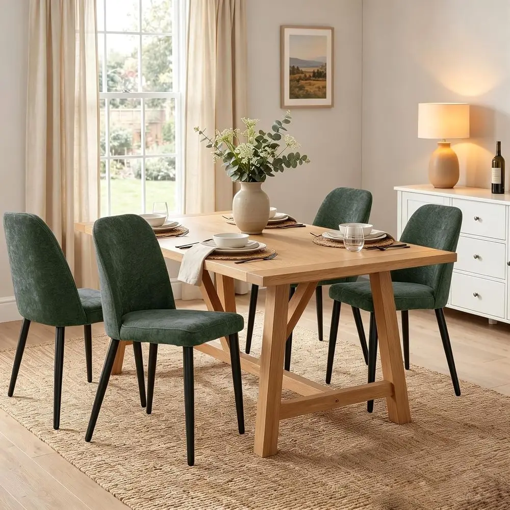 Green Chenille Fabric Upholstered Dining Chairs Set of 4 for Century-Style Dining Room, Kitchen, or Living Room
Green Chenille Fabric Upholstered Dining Chairs Set of 4 for Century-Style Dining Room, Kitchen, or Living Room
