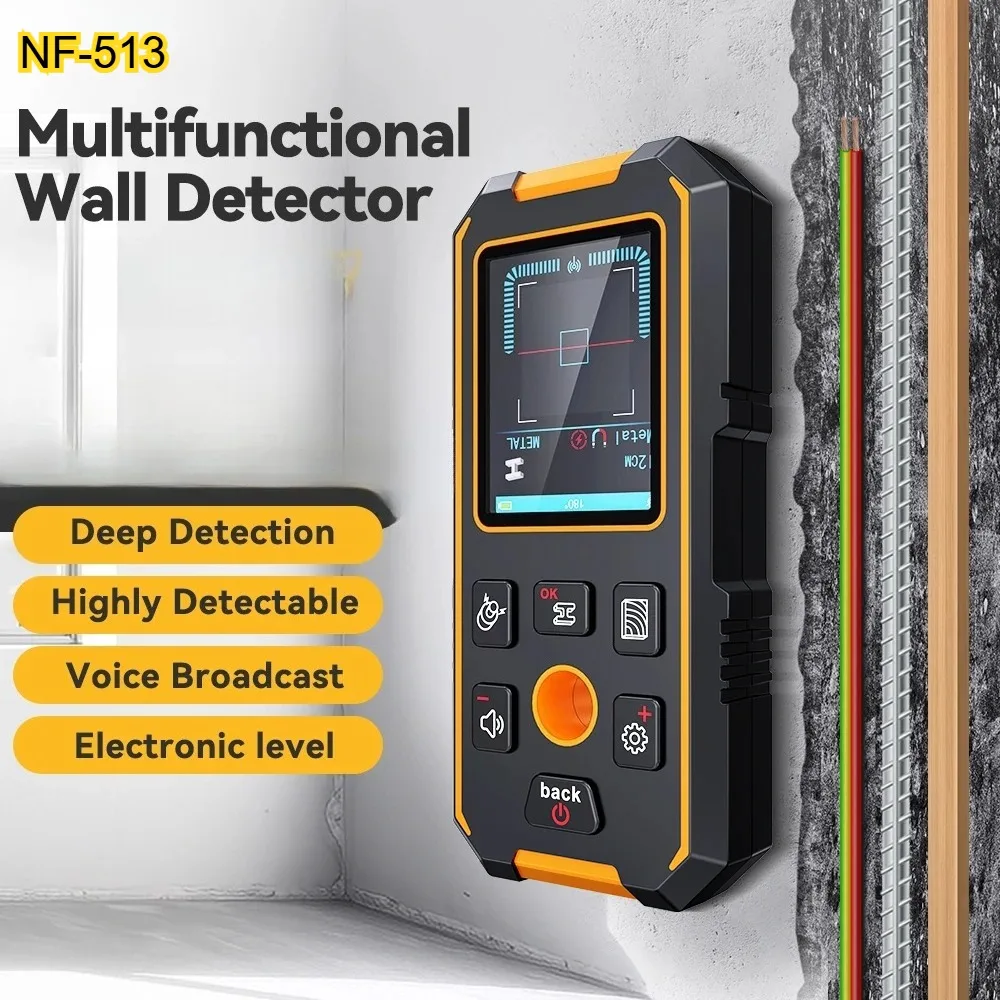 NOYAFA NF-513 Wall Scanner Metal Detector Pipeline Reinforced AC Live Cable Wires Metal Wood Stud Find with Positioning Hole Wal
NOYAFA NF-513 Wall Scanner Metal Detector Pipeline Reinforced AC Live Cable Wires Metal Wood Stud Find with Positioning Hole Wal