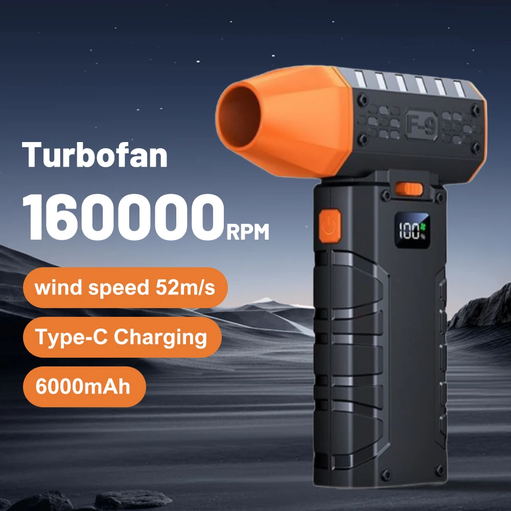 Mini Air Blower 160000 RPM Handheld Electric Turbo Jet Fan 52m/s Wind Speed Brushless Motor Violent Fan Dryer with LED Display
Mini Air Blower 160000 RPM Handheld Electric Turbo Jet Fan 52m/s Wind Speed Brushless Motor Violent Fan Dryer with LED Display