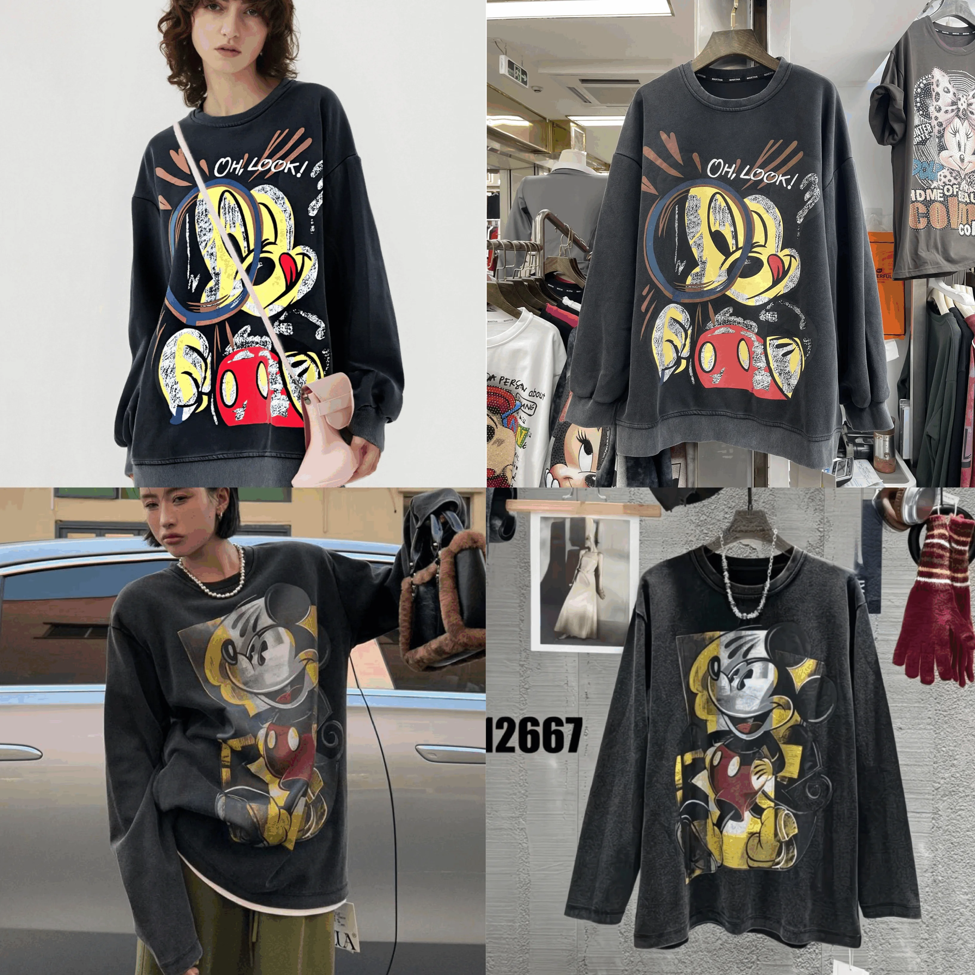 European and American new Mickey cartoon printed loose long sleeved top T-shirt for both men and women
European and American new Mickey cartoon printed loose long sleeved top T-shirt for both men and women