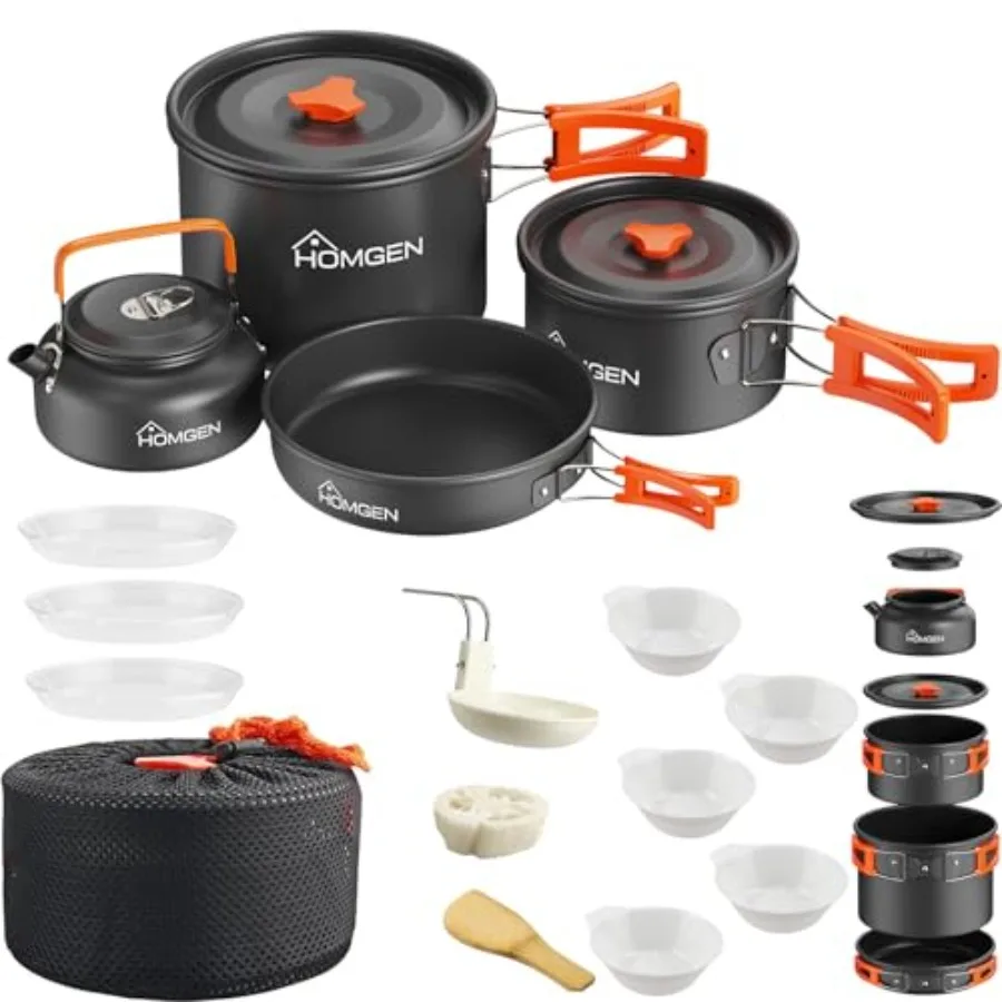 Portable Ultralight Anodized Aluminum Camping Cookware Set - Nesting Camping Pot and Pan-800ml Insulated Teapot-Carrying Bag-fo
Portable Ultralight Anodized Aluminum Camping Cookware Set - Nesting Camping Pot and Pan-800ml Insulated Teapot-Carrying Bag-fo