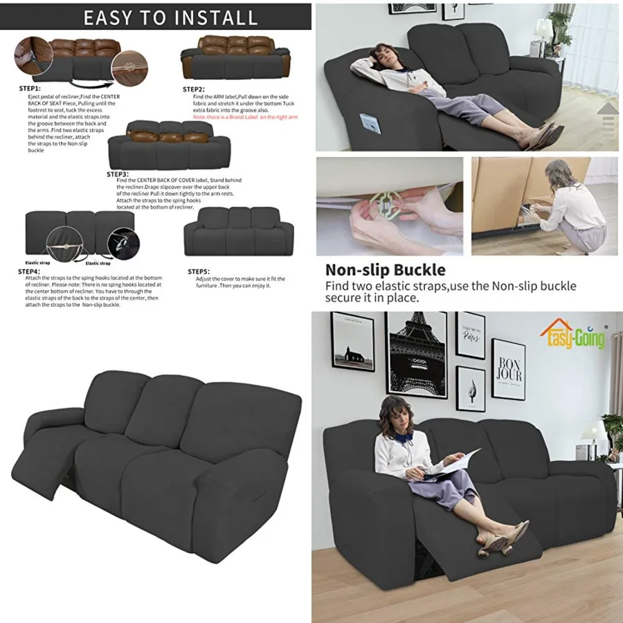 8 Pieces Stretch Slipcover Cover Furniture Protector Couch Soft with Elastic Bottom,Spandex Jacquard Fabric Small Checks
8 Pieces Stretch Slipcover Cover Furniture Protector Couch Soft with Elastic Bottom,Spandex Jacquard Fabric Small Checks