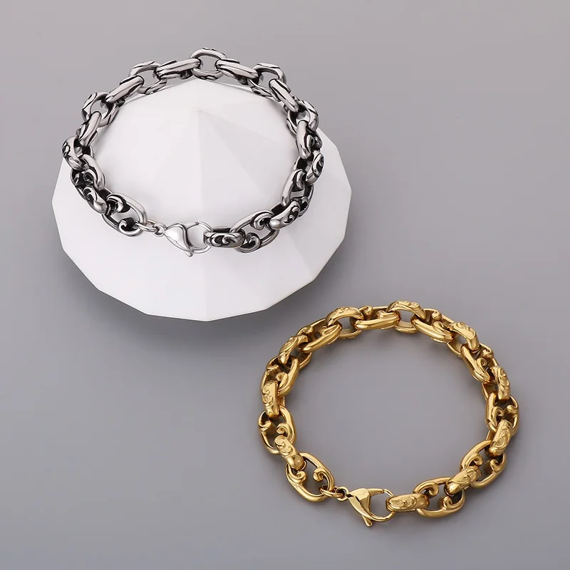 220x11MM Vintage Geometry Bracelet Men's Stainless Steel Special Bracelets Charming Men's Jewelry Festival Gift
220x11MM Vintage Geometry Bracelet Men's Stainless Steel Special Bracelets Charming Men's Jewelry Festival Gift