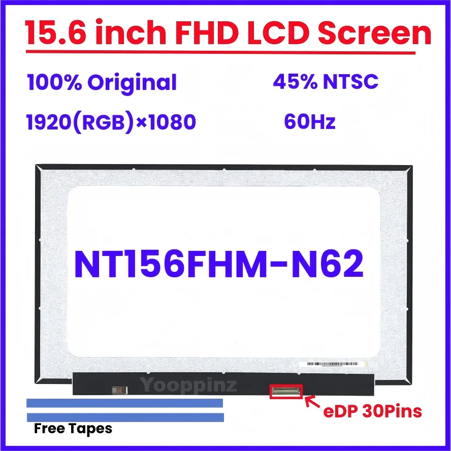 15,6-дюймовый экран ноутбука NT156FHM-N62 V8.0 NT156FHM-N61 B156HTN06.1 Панель дисплея 1920*1080 FHD 60 Гц eDP 30 контактов
15,6-дюймовый экран ноутбука NT156FHM-N62 V8.0 NT156FHM-N61 B156HTN06.1 Панель дисплея 1920*1080 FHD 60 Гц eDP 30 контактов