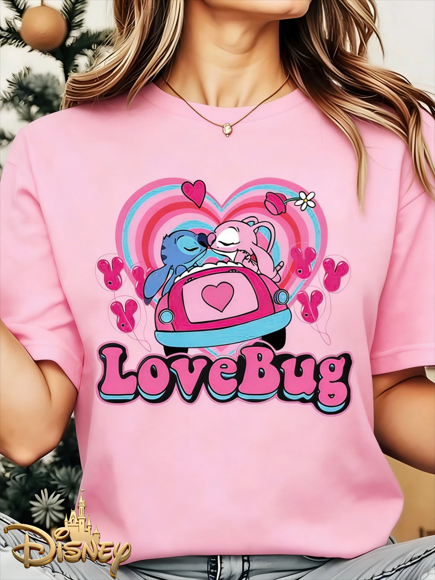 Футболка с мультяшным принтом Disney LoveBug, одинаковая для мужчин и женщин, свободный повседневный топ с короткими рукавами для пар на весну и лето
Футболка с мультяшным принтом Disney LoveBug, одинаковая для мужчин и женщин, свободный повседневный топ с короткими рукавами для пар на весну и лето