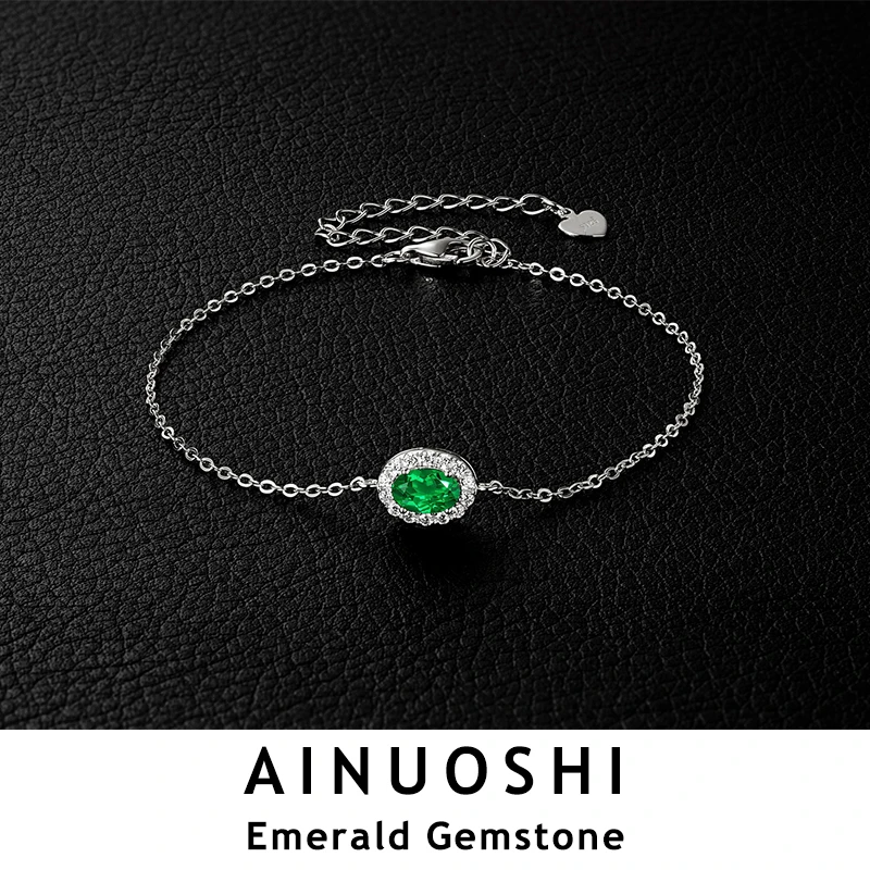 AINUOSHI стерлингового серебра 925 пробы регулируемые браслеты-цепочки 4x6 мм овальной формы браслет из искусственного изумруда для женщин модные украшения
AINUOSHI стерлингового серебра 925 пробы регулируемые браслеты-цепочки 4x6 мм овальной формы браслет из искусственного изумруда для женщин модные украшения