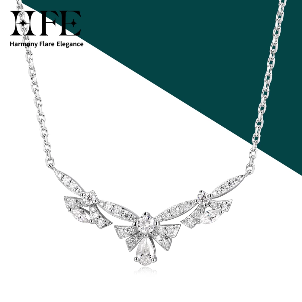 HFE 925 Sterling Silver Petal Smile Pendant Necklace Multiple Moissanite Inlay Elegant and Delicate Jewelry Gift for Women
HFE 925 Sterling Silver Petal Smile Pendant Necklace Multiple Moissanite Inlay Elegant and Delicate Jewelry Gift for Women