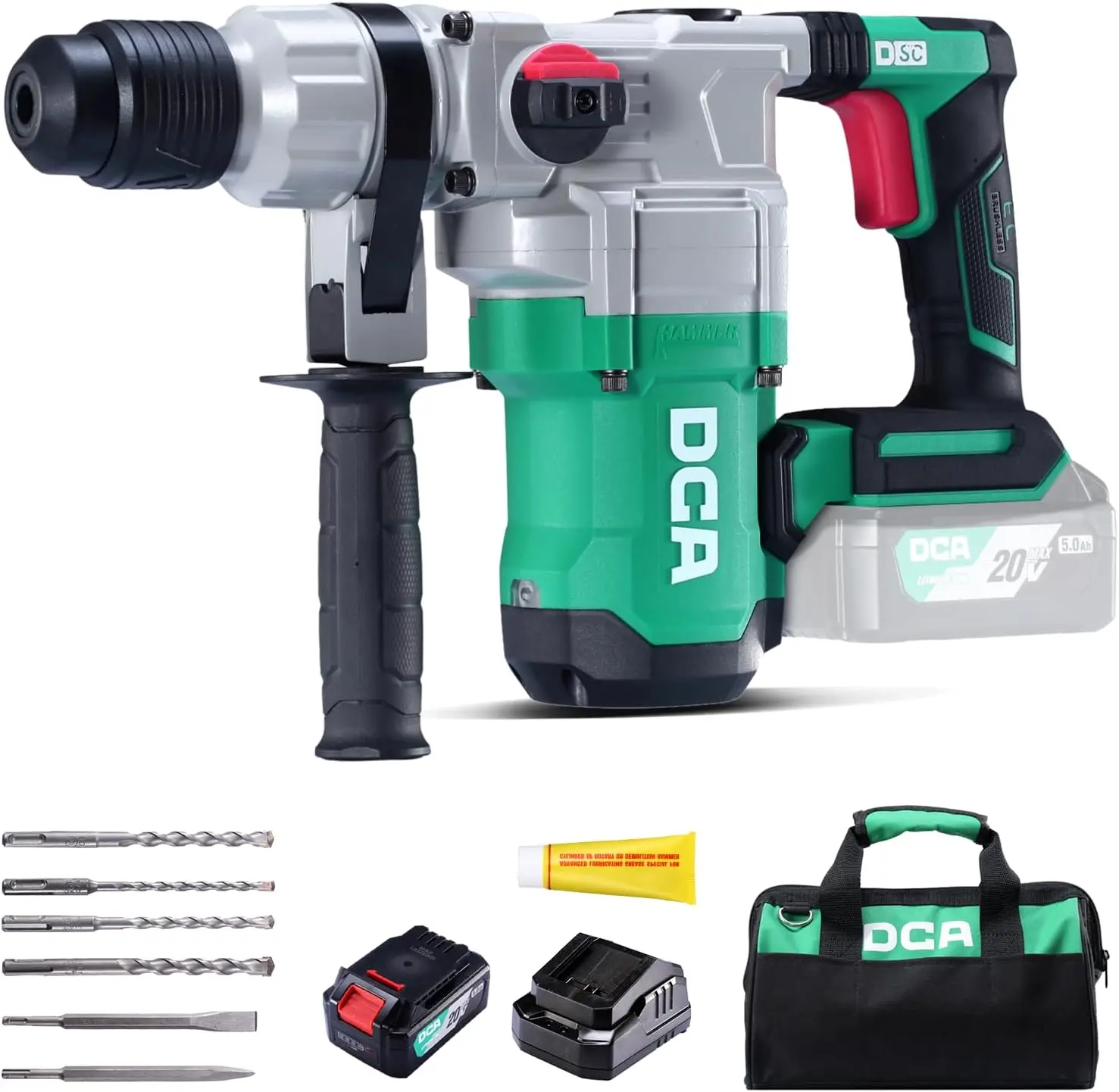 20V Cordless Rotary Hammer Drill, 4.5J Impact, 3800BPM, SDS-Plus, Vibration Control with Battery and Fast Charger
20V Cordless Rotary Hammer Drill, 4.5J Impact, 3800BPM, SDS-Plus, Vibration Control with Battery and Fast Charger