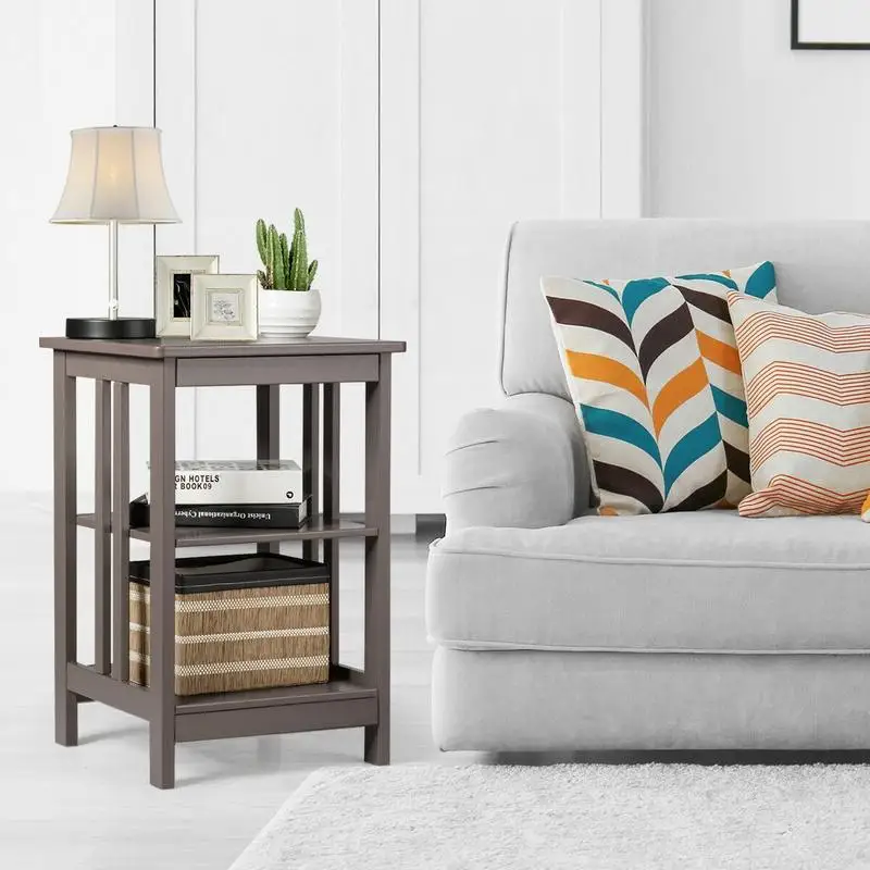 3-Tier Nightstand Side Table with Baffles and Corners-Coffee
3-Tier Nightstand Side Table with Baffles and Corners-Coffee