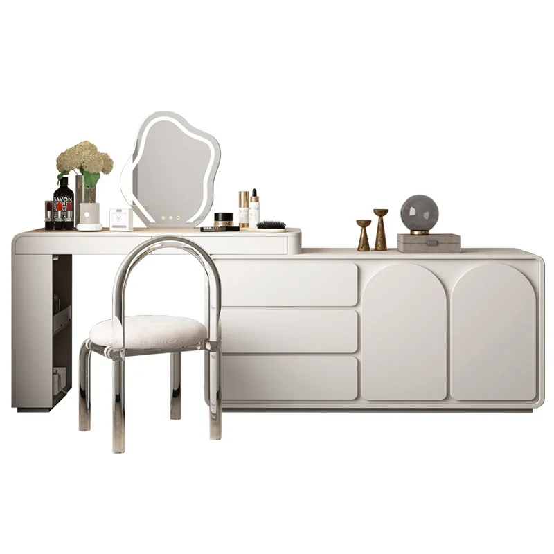 Cream wind dresser bedroom storage locker integrated scoop window makeup table corner retractable solid wood makeup table
Cream wind dresser bedroom storage locker integrated scoop window makeup table corner retractable solid wood makeup table