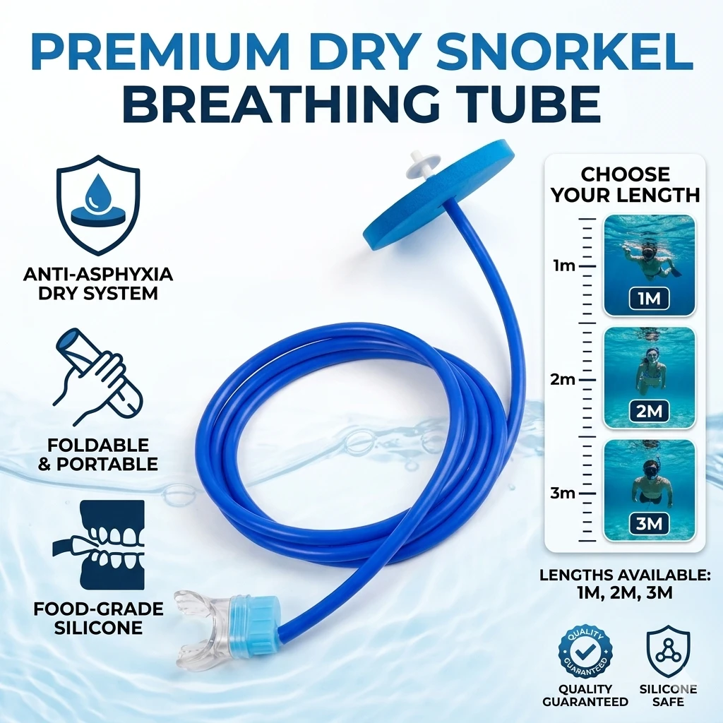 Dry Snorkel Breathing Tube 1m 2m 3m Foldable Anti Asphyxia Diving Equipment For Swimming Training Underwater Snorkel Gear
Dry Snorkel Breathing Tube 1m 2m 3m Foldable Anti Asphyxia Diving Equipment For Swimming Training Underwater Snorkel Gear