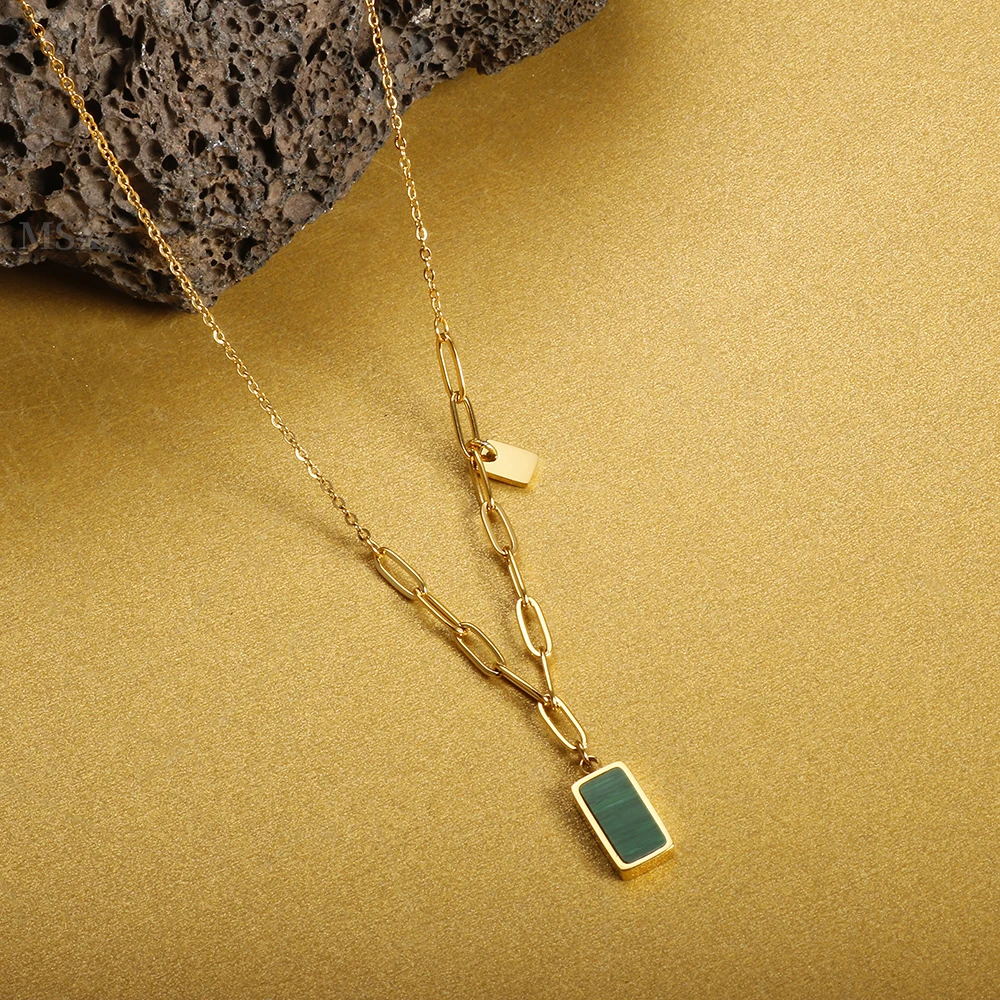 Square Green Crystal Pendant Necklace For Women Stainless Steel Fashion Chain Jewelry Gifts
Square Green Crystal Pendant Necklace For Women Stainless Steel Fashion Chain Jewelry Gifts