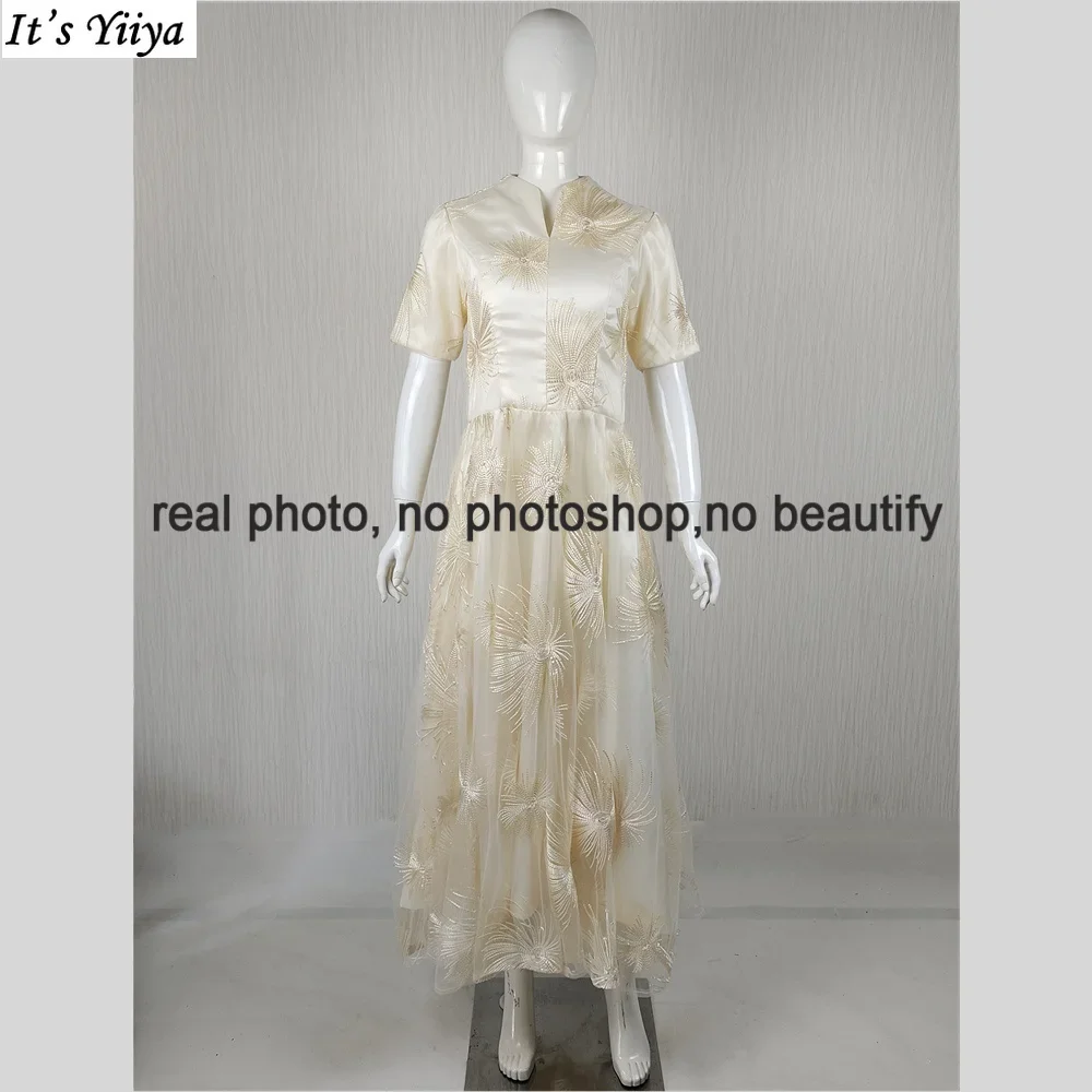 It's Yiiya Customized Evening Dress Champagne V-neck Short Sleeves A-line Ankle-length Plus size Women Party Formal Gown A1435G1
It's Yiiya Customized Evening Dress Champagne V-neck Short Sleeves A-line Ankle-length Plus size Women Party Formal Gown A1435G1