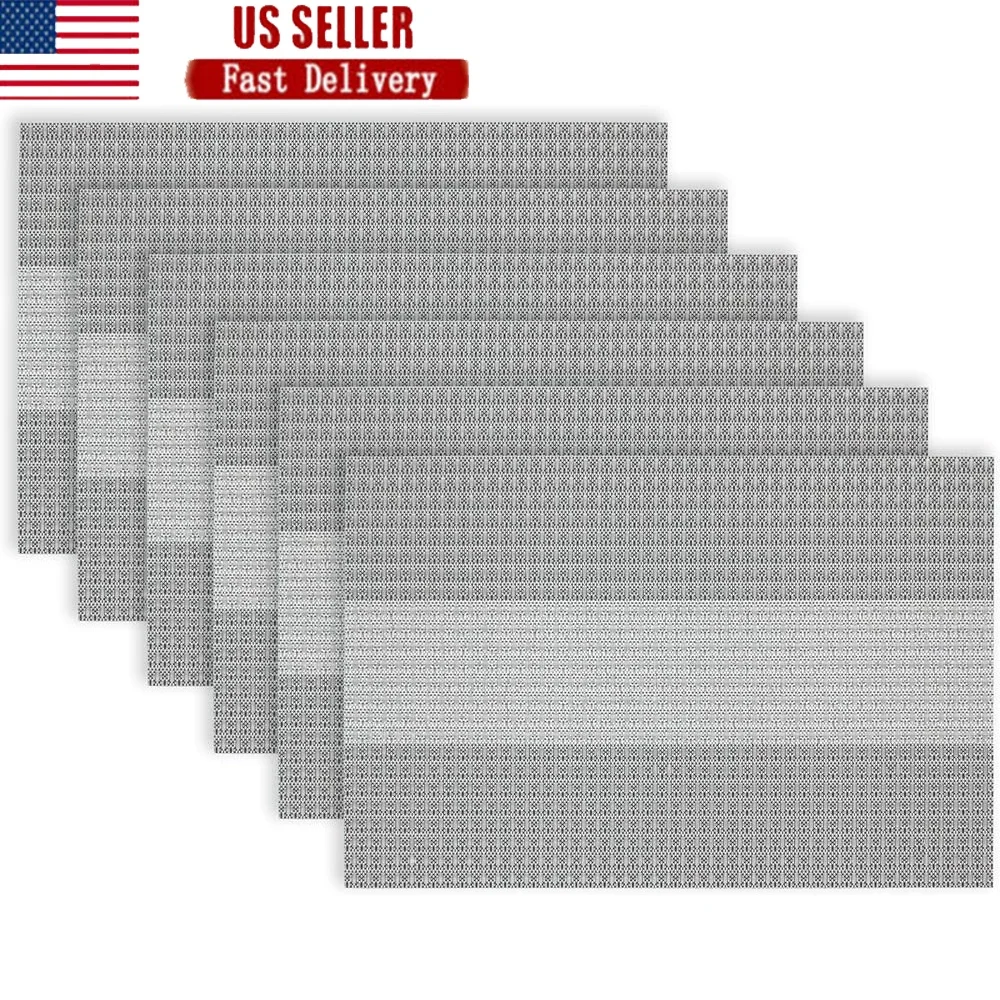 Set of 6 Heat-Resistant Placemats 12 x 18 Premium Table Mats Kitchen Dining Room Decor Elegant Home Accessory 
Set of 6 Heat-Resistant Placemats 12 x 18 Premium Table Mats Kitchen Dining Room Decor Elegant Home Accessory