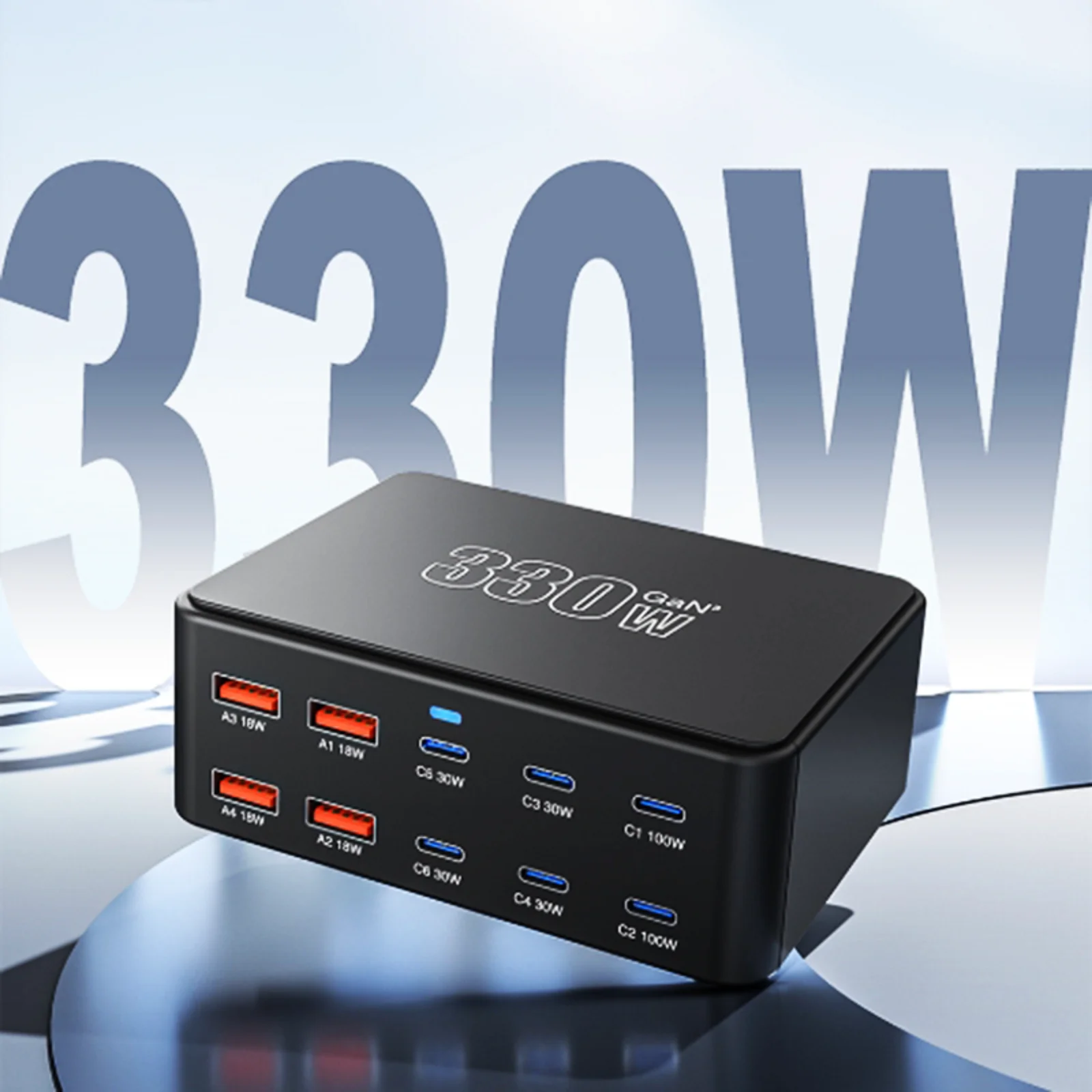 330W GAN PD 100W 10 Ports USB Type C QC3.0 Fast Charger Charging Station For Macbook Laptop IPhone Samsung
330W GAN PD 100W 10 Ports USB Type C QC3.0 Fast Charger Charging Station For Macbook Laptop IPhone Samsung