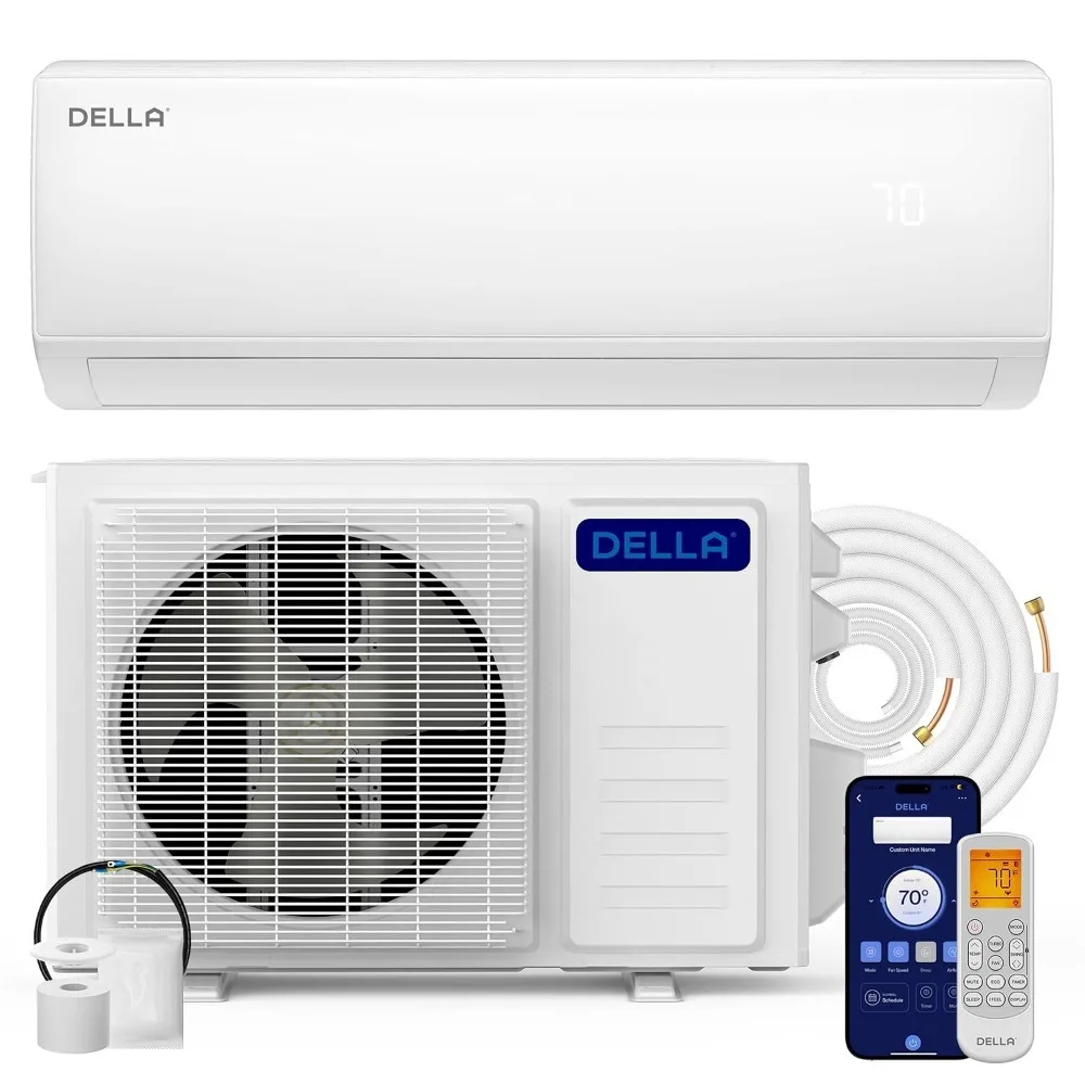 11500 BTU Mini Split AC & Heat Pump, WiFi Voice Control, 17 SEER2 Ductless Inverter 550 Sq Ft Cools, 16.4ft Kit, Custom
11500 BTU Mini Split AC & Heat Pump, WiFi Voice Control, 17 SEER2 Ductless Inverter 550 Sq Ft Cools, 16.4ft Kit, Custom