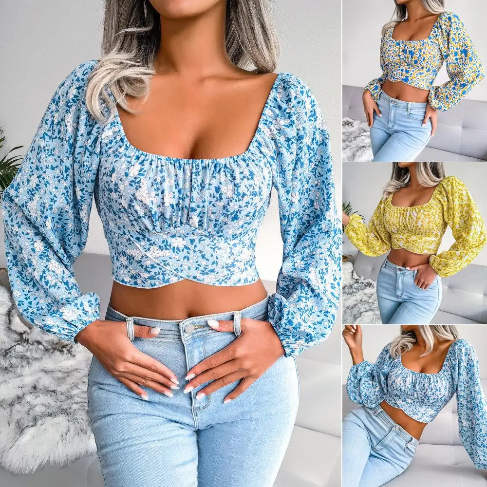 Floral Print Chiffon Top with Lantern Sves And Knot Crop Top for Holiday Sle Independent Station Cross-Border ...
Floral Print Chiffon Top with Lantern Sves And Knot Crop Top for Holiday Sle Independent Station Cross-Border ...