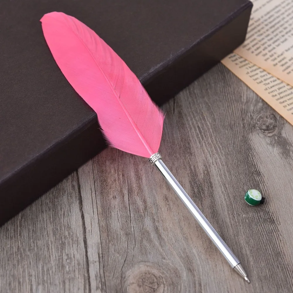 Elegant Silver Rod Ballpoint pen Feather Colorful Feather Pen Writing pen Daily
Elegant Silver Rod Ballpoint pen Feather Colorful Feather Pen Writing pen Daily