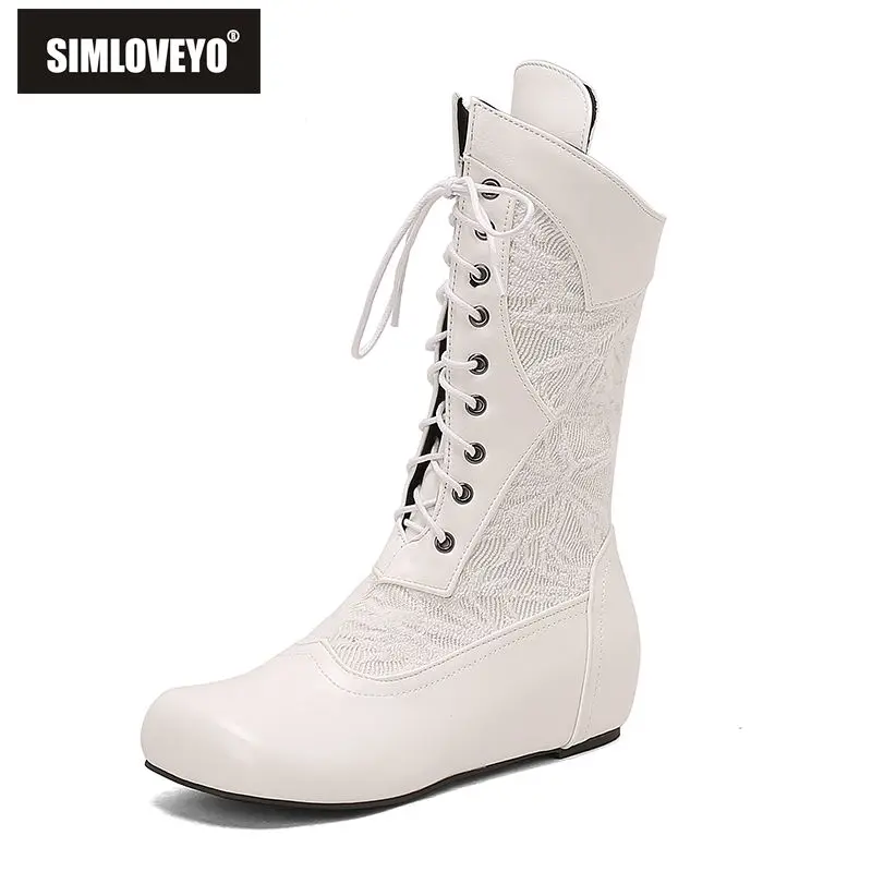 SIMLOVEYO Большой размер 44 46 47 48 49 50 Женские ботинки до середины икры с круглым носком и шнуровкой на каблуке 4 см Модные коричневые, черные, белые, красные, фиолетовые
SIMLOVEYO Большой размер 44 46 47 48 49 50 Женские ботинки до середины икры с круглым носком и шнуровкой на каблуке 4 см Модные коричневые, черные, белые, красные, фиолетовые