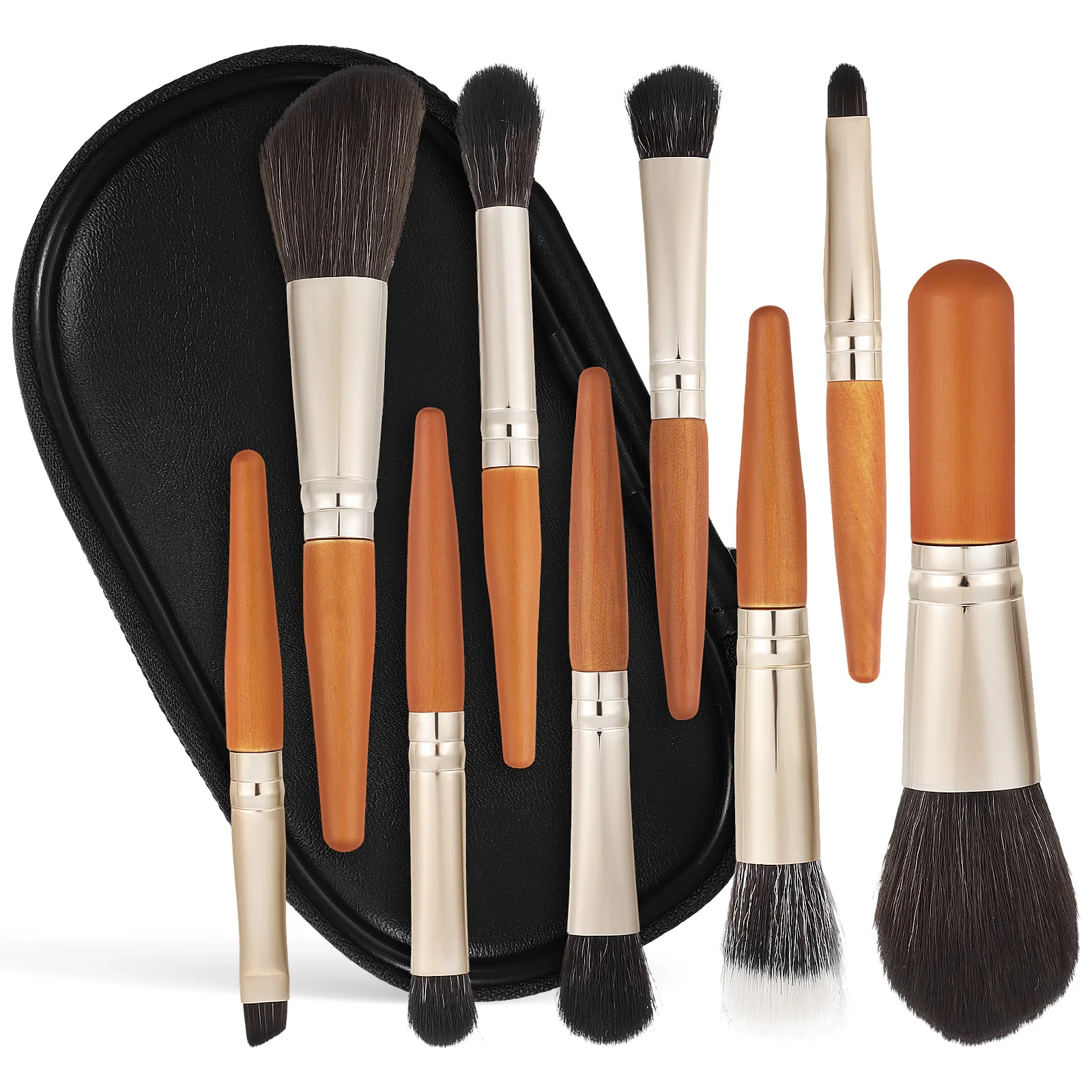 9 Pcs Travel Makeup Brushes Portable Wooden H Eyebrow Eyeshadow Foundation Brush Set Case Included
9 Pcs Travel Makeup Brushes Portable Wooden H Eyebrow Eyeshadow Foundation Brush Set Case Included
