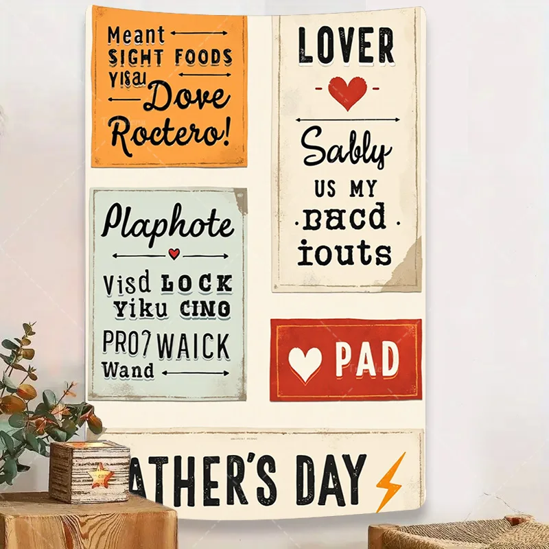 1pc Wall Tapestry "Retro Style Father's Day Wall Tapestry - Vintage Typography Home Decor" 
1pc Wall Tapestry "Retro Style Father's Day Wall Tapestry - Vintage Typography Home Decor"