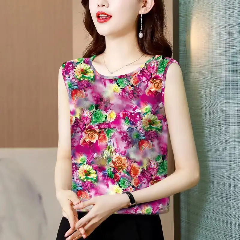 Afslankend vest met bloemenprint va