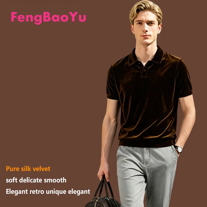 100% Natural Silk Velvet Men's Polo Shirt Simple and Elegant Short-Sleeved Top for Outdoor Spring Summer, Comfortable Cool
100% Natural Silk Velvet Men's Polo Shirt Simple and Elegant Short-Sleeved Top for Outdoor Spring Summer, Comfortable Cool