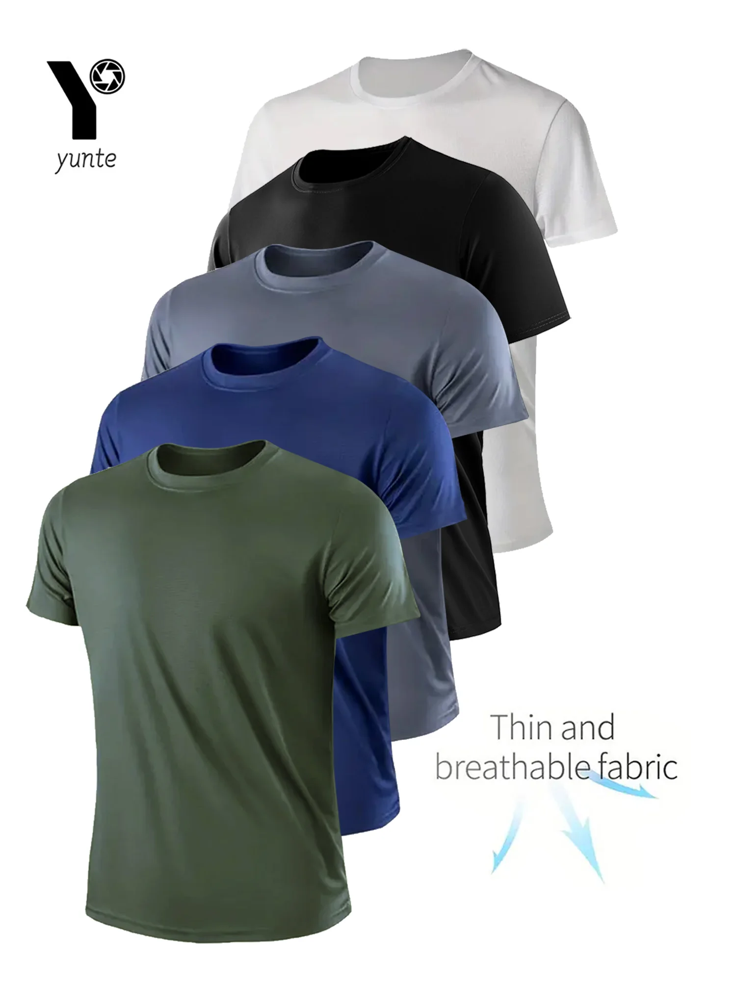 Round Neck T-Shirt 5-Color Black and White Gray Navy Fluorescent Green Ultra-Light Men's Quick-Drying Breathable Sweat-Absorbent
Round Neck T-Shirt 5-Color Black and White Gray Navy Fluorescent Green Ultra-Light Men's Quick-Drying Breathable Sweat-Absorbent